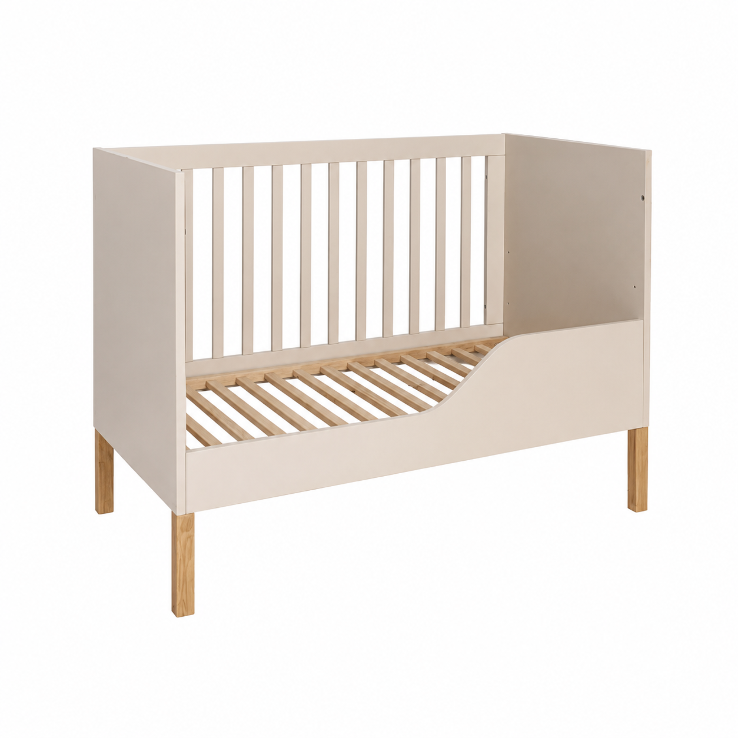 Noor babybed 120x60 cashmere omgebouwd tot bankje