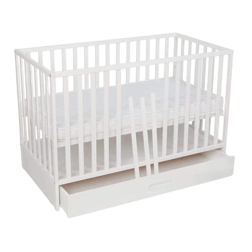 Lux babybed met lade en wieltjes – zijaanzicht