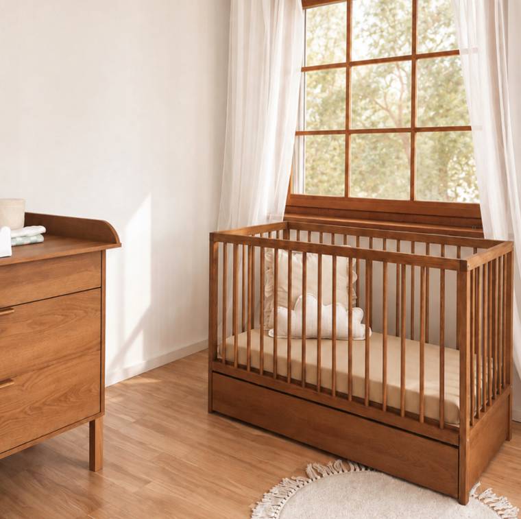 DODI Massief Eiken Babybedje met Lade 2-in-1