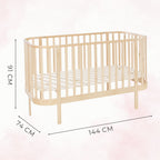 Grand kinderbed hout afmetingen 144x91x74 cm