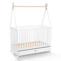 Tipi Dreamy babybed met lade en wieltjes 120x60 – vooraanzicht