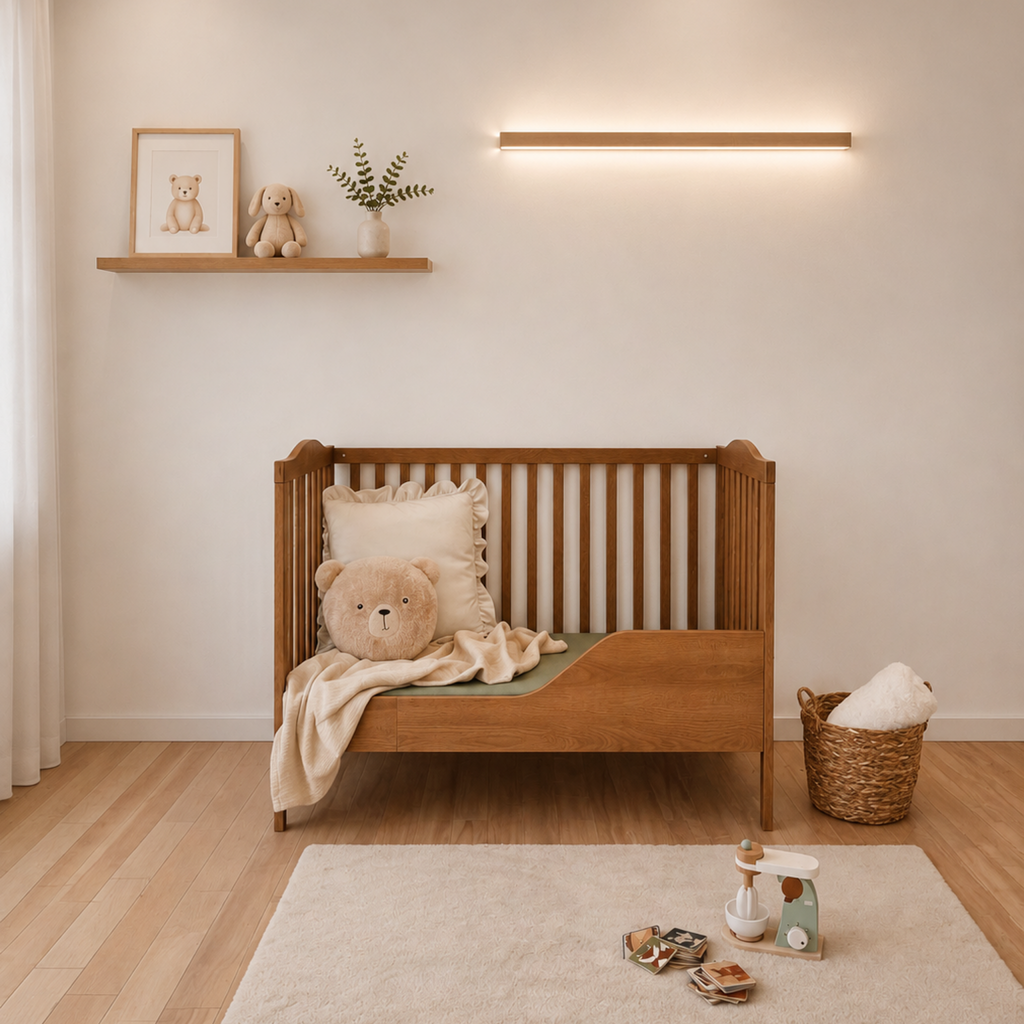 Nubi massief eiken babybed met sofafunctie – detail