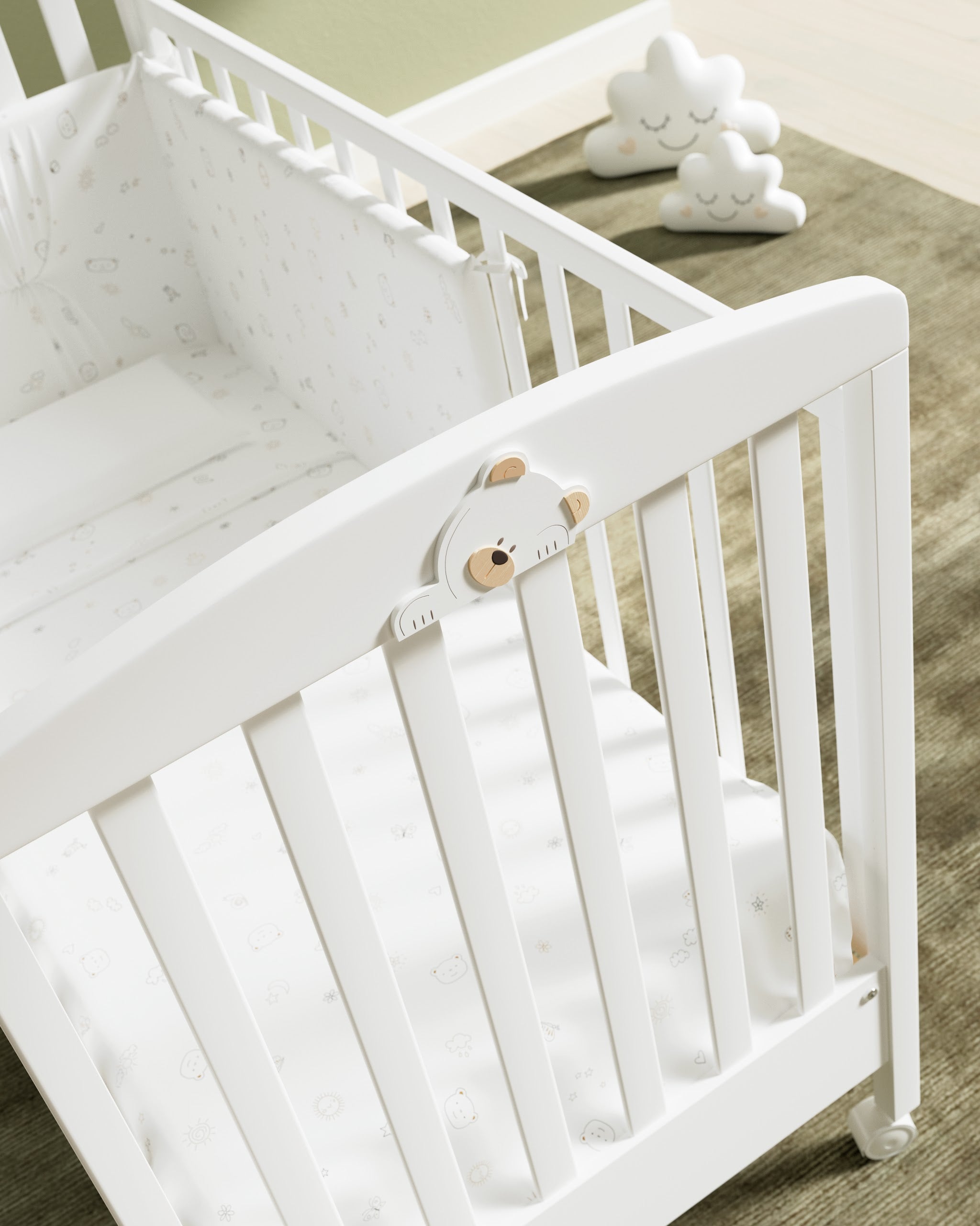 Detail van het Tijn babybed