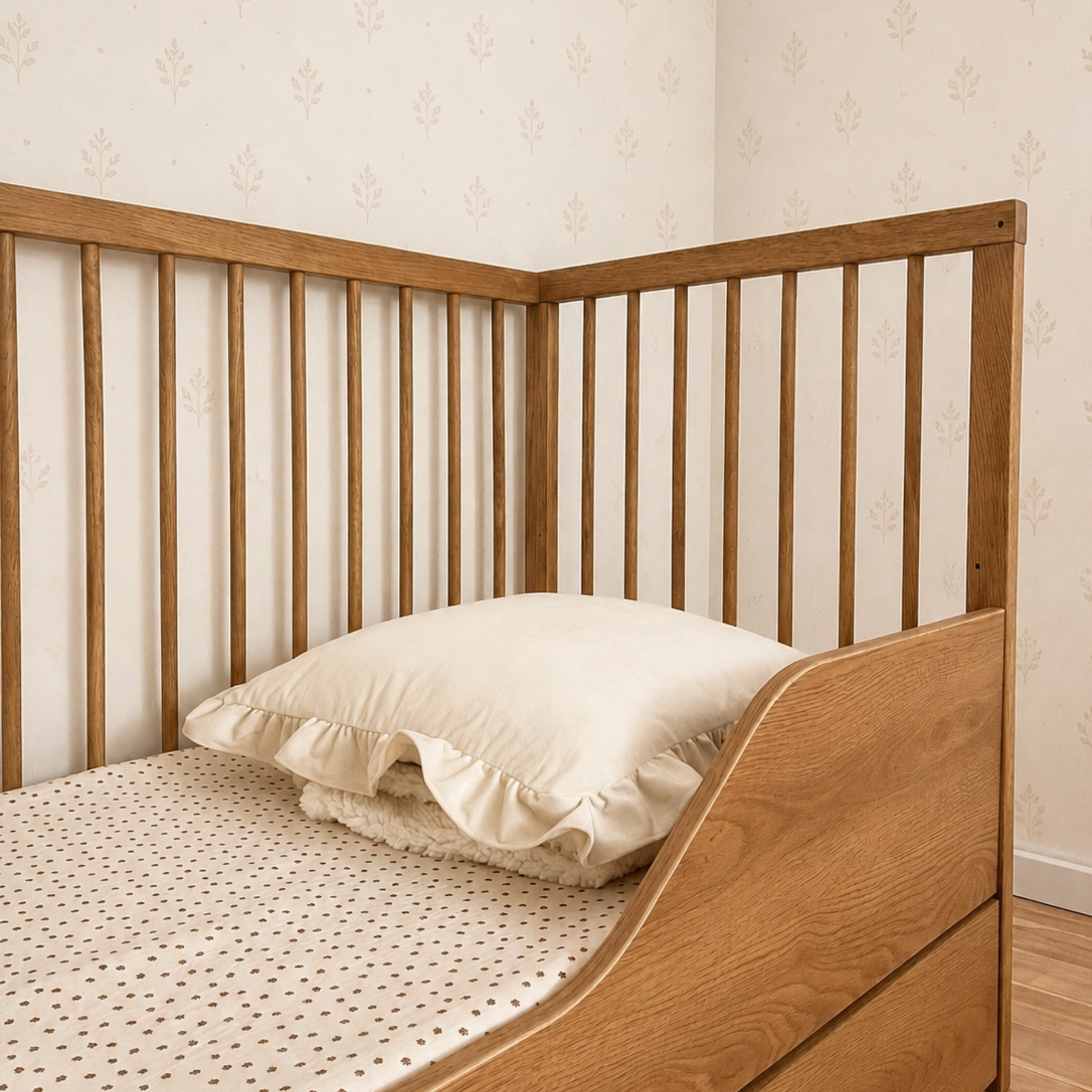 Dodi massief eiken babybed met lade – sfeer