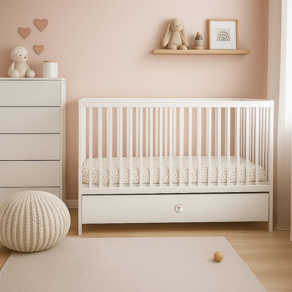 Beau babybed met lade en bijtranden – detail