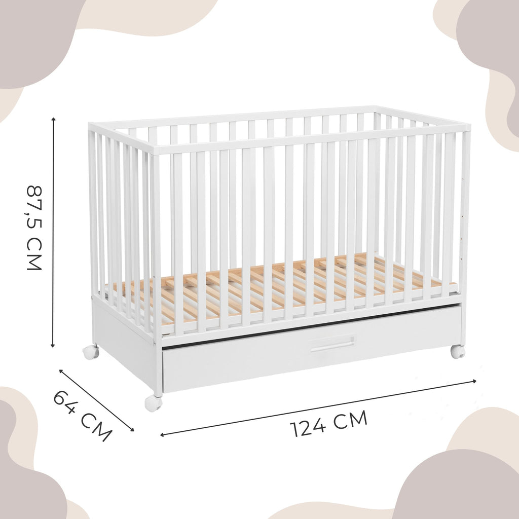 Lux babybed met lade en wieltjes – detail