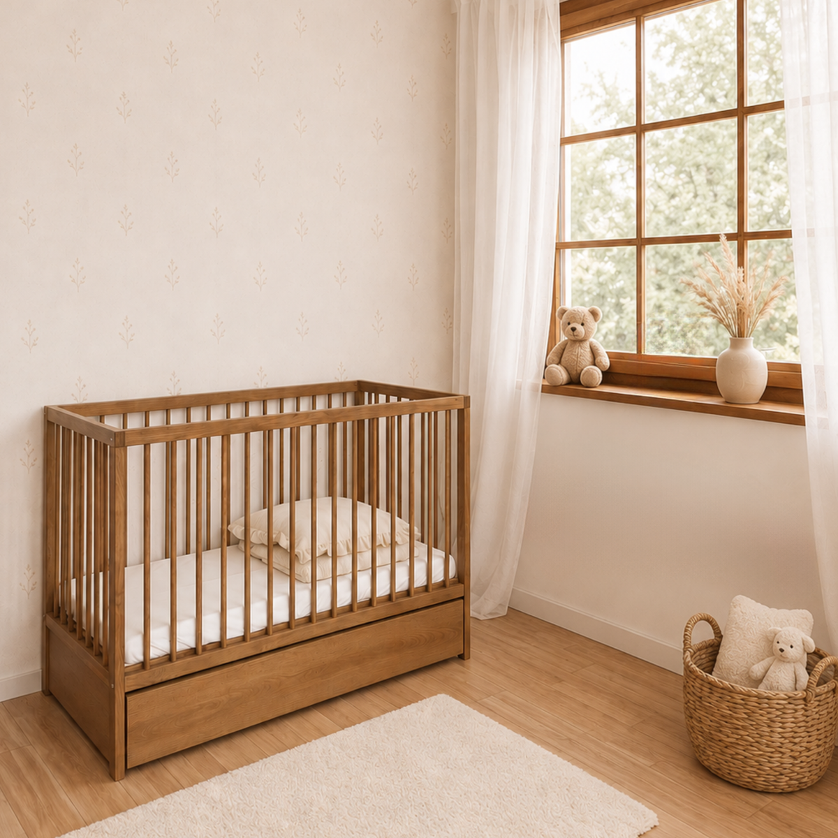 Dodi massief eiken babybed met lade – detail lade