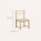 Speeltafel met 2 stoeltjes hout – sfeerbeeld
