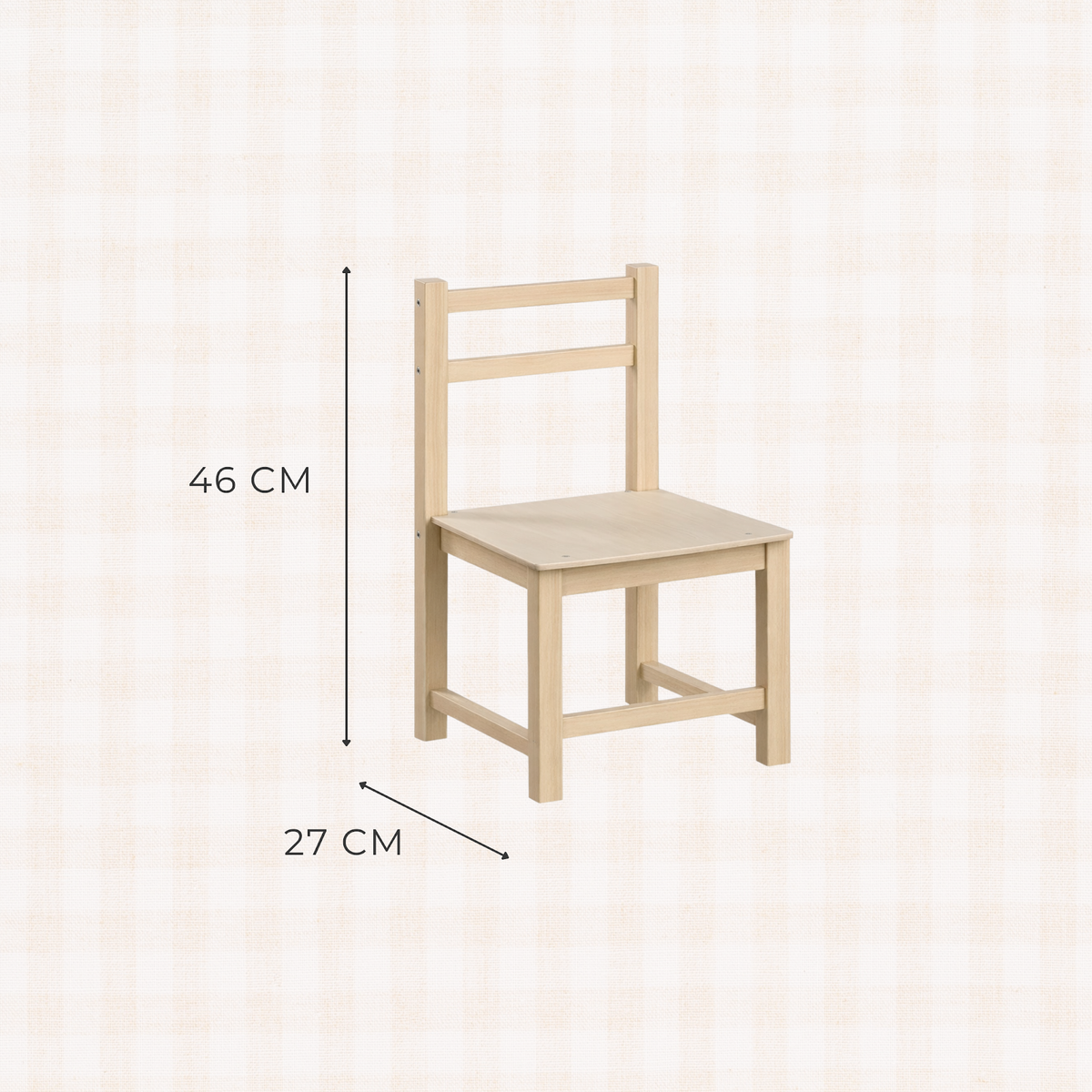 Speeltafel met 2 stoeltjes hout – sfeerbeeld