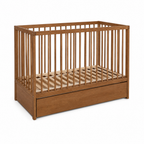 Dodi massief eiken babybed met lade 120x60 – vooraanzicht