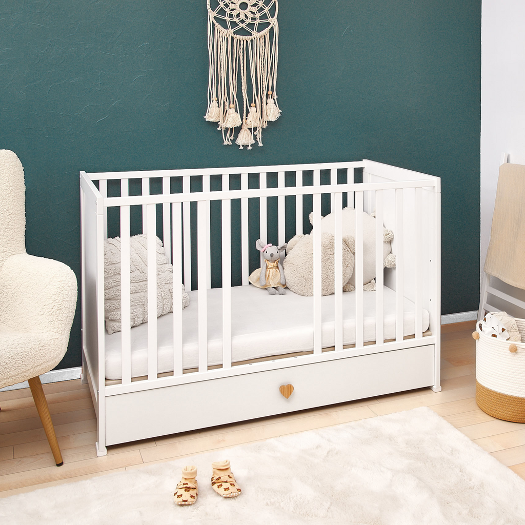 Lieve babybed met lade – detail