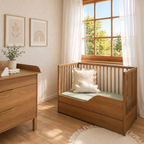 Dodi massief eiken babybed met lade – detail