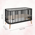 Principal kinderbed zwart afmetingen 144x91x74 cm