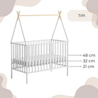 Tipi babybed wit verstelbare bodemhoogtes 48 32 21 cm