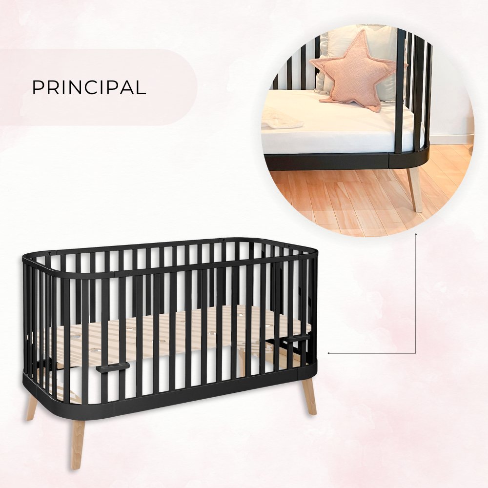 Principal kinderbed zwart met sfeerbeeld