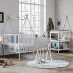 Tipi babybed wit sfeerbeeld met verschoontafel