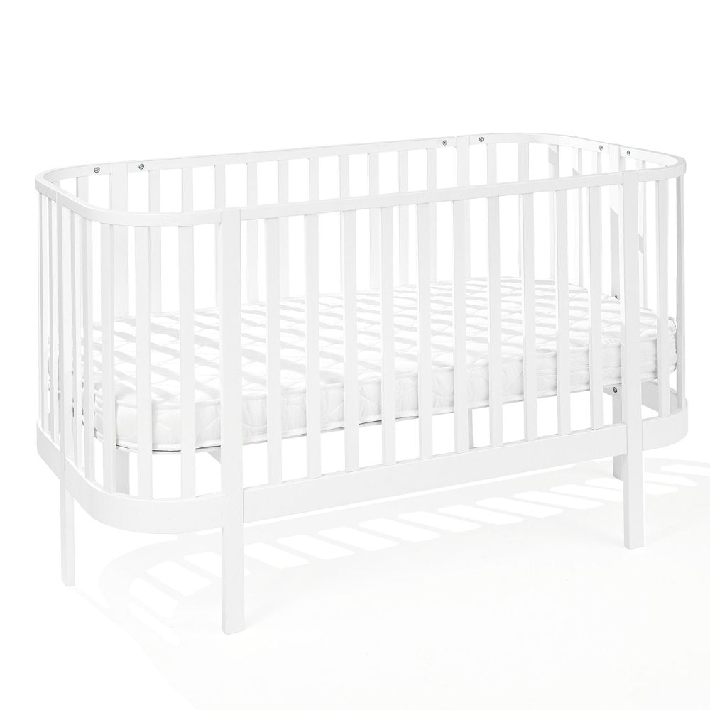 Grand kinderbed wit met matras vooraanzicht