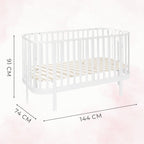 Grand kinderbed wit afmetingen 144x91x74 cm