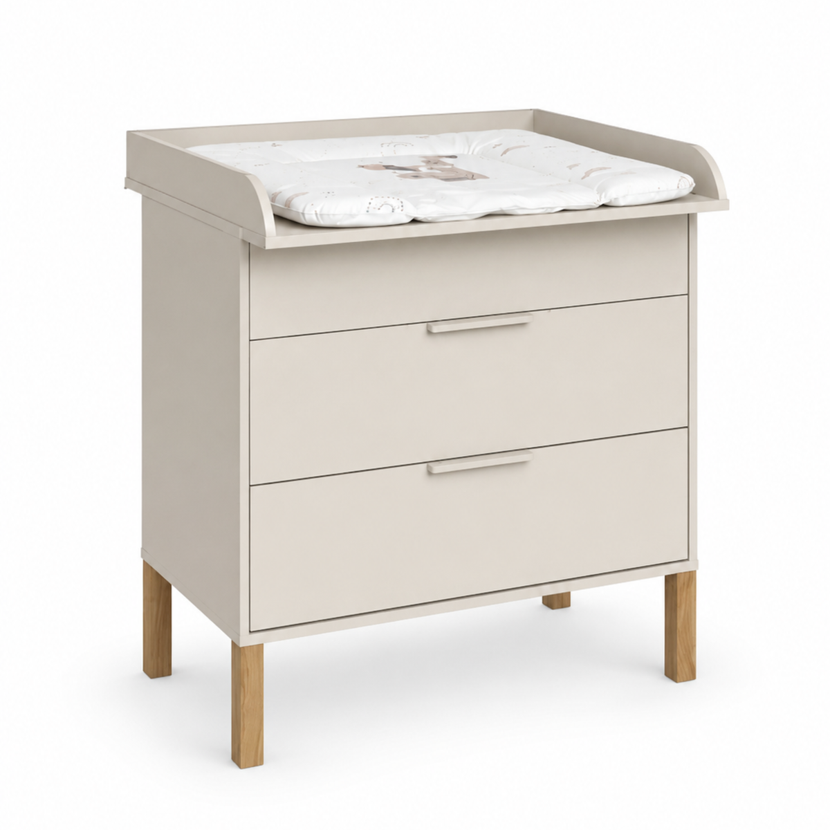 Noor commode cashmere met verschoonblad zijaanzicht