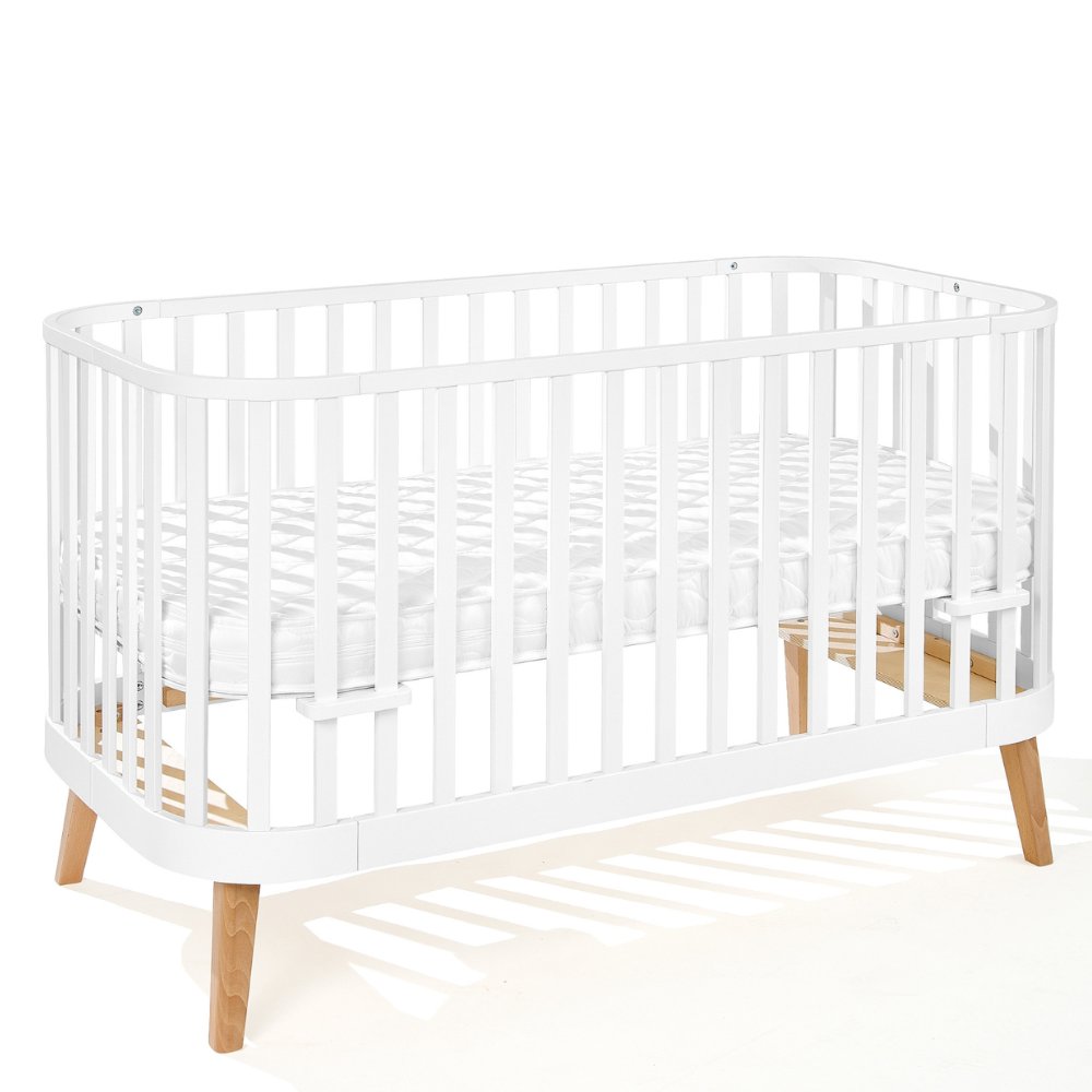 Principal kinderbed wit met matras vooraanzicht