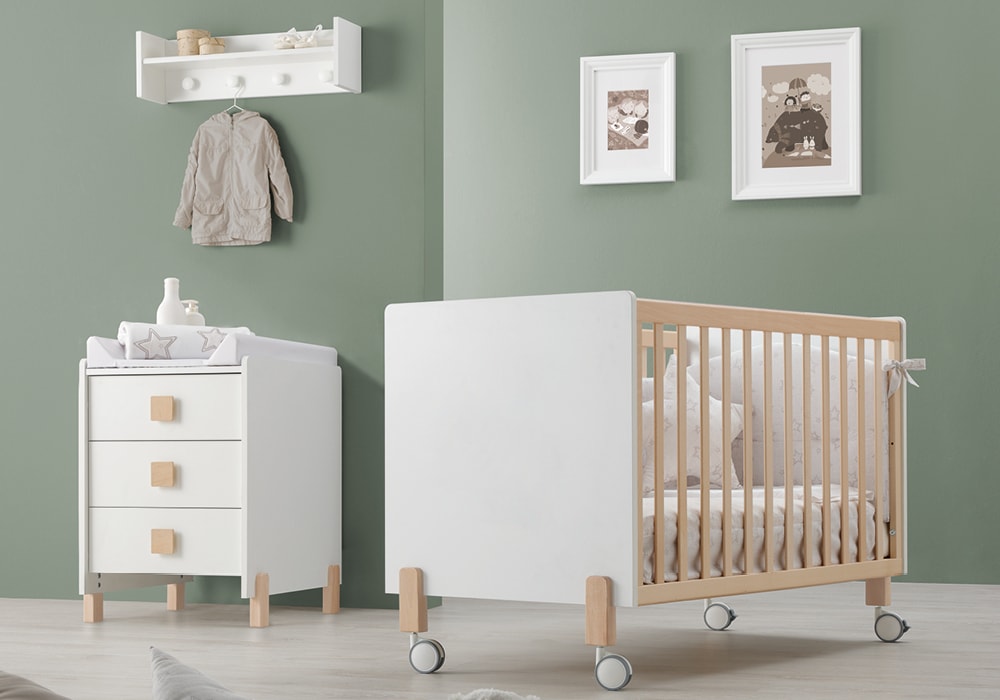 Pim babybed Little wit naturel sfeerbeeld