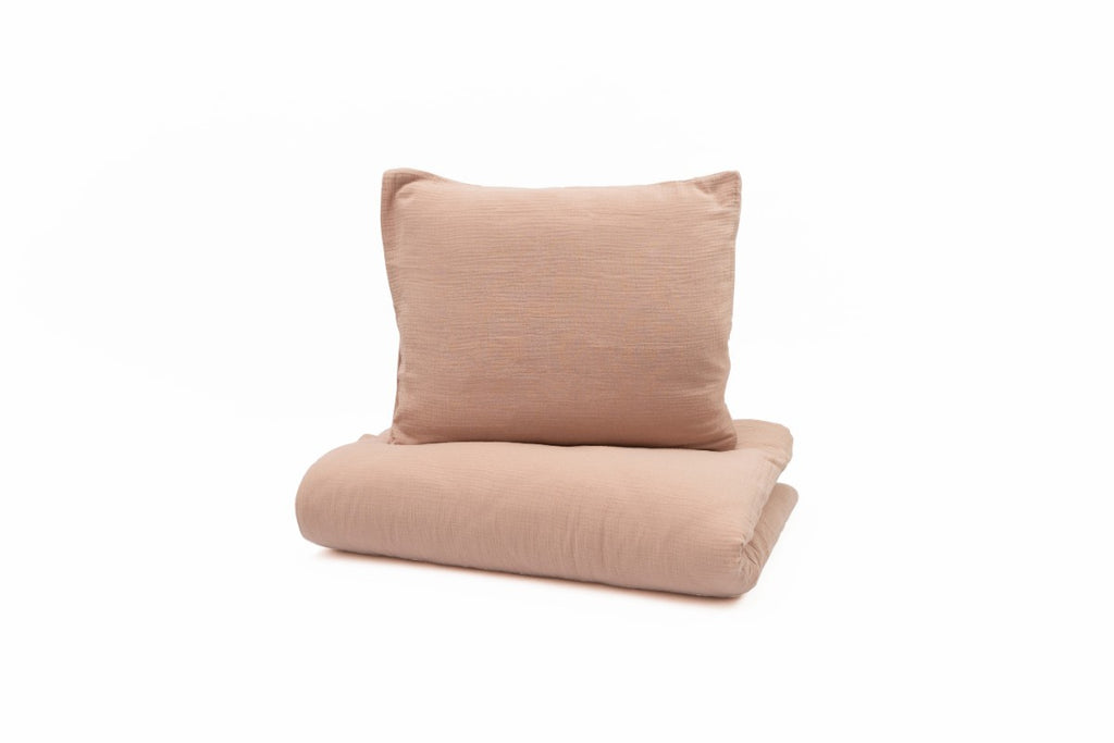 FunnaX Mous mousseline overtrekset 150 × 200 cm – Cacao – productaanzicht