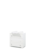 Bas commode met verzorgingsblad in wit met grijze accenten