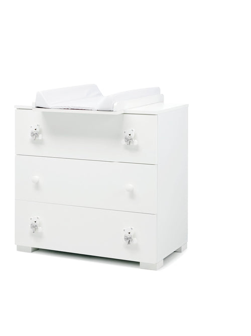 Bas commode met uitschuifbaar verzorgingsblad