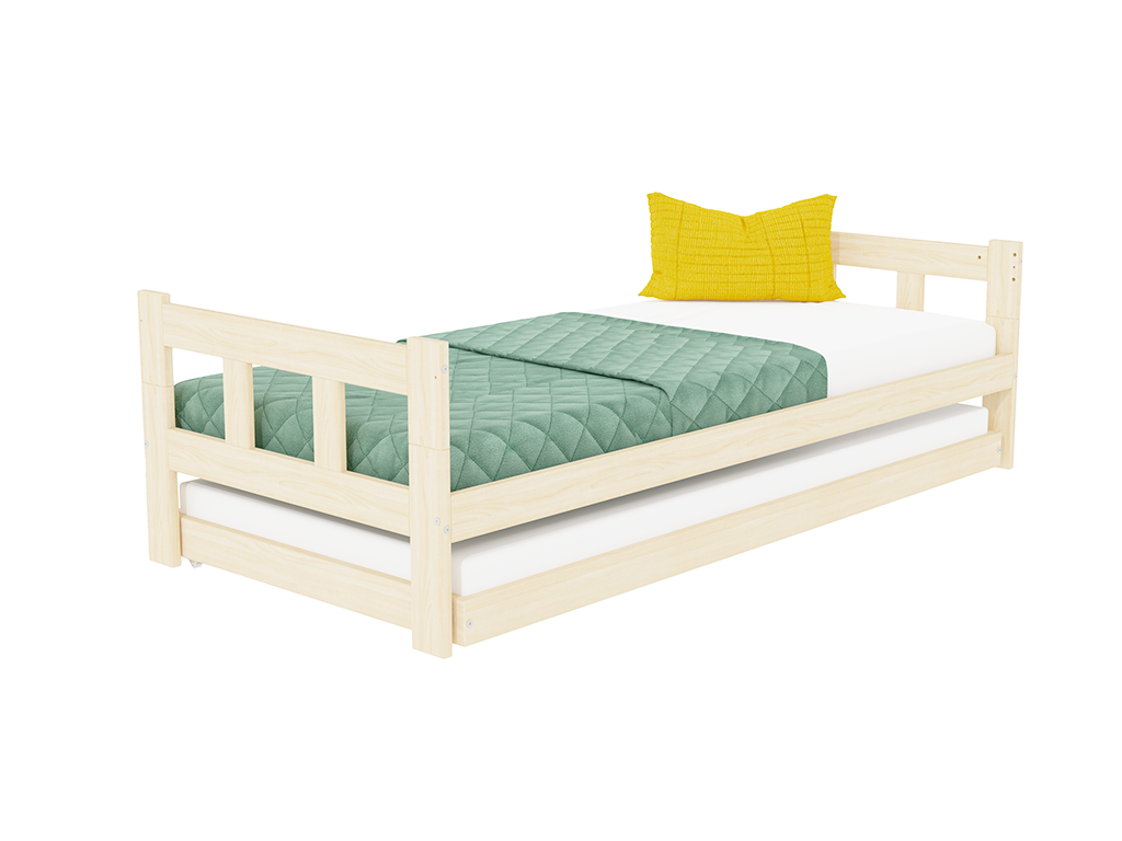 Bo kinderbed, zijaanzicht van het houten hekje