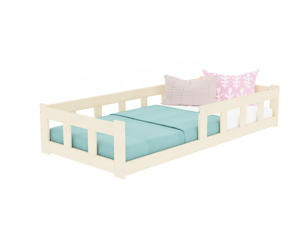 Bo kinderbed met twee zijwanden, lage uitvoering in wit