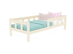 Bo kinderbed met twee zijwanden, hoge uitvoering in wit