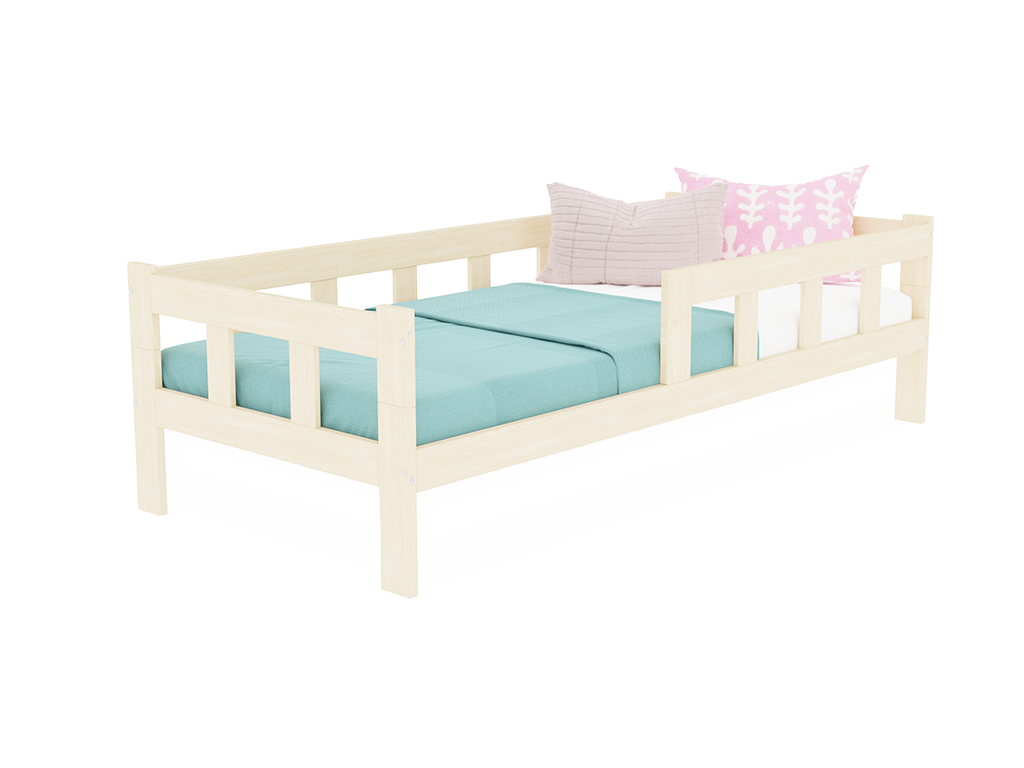 Bo kinderbed met twee zijwanden, hoge uitvoering in wit