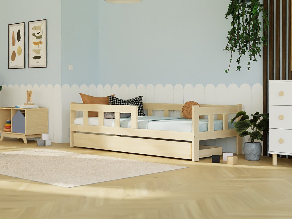 Bo kinderbed met twee zijwanden en opbergruimte onder het bed
