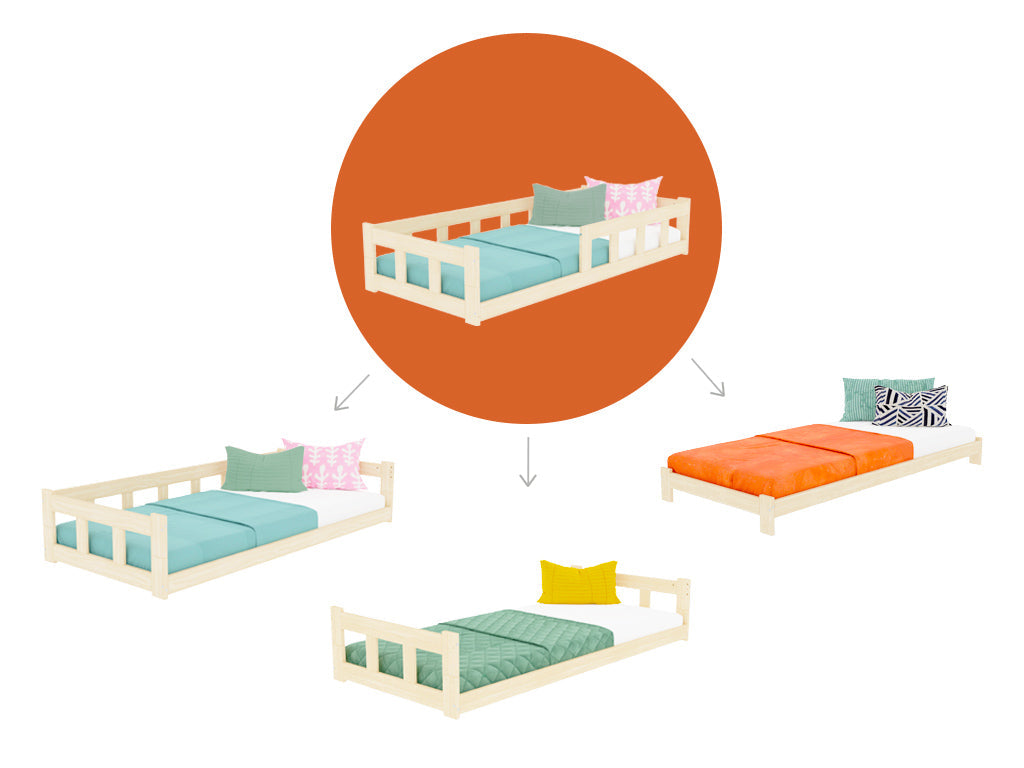 Bo kinderbed met twee zijwanden in transparante olie
