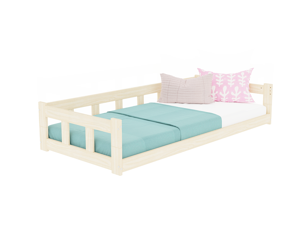 Bo kinderbed met zijwand, lage uitvoering in wit
