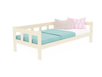 Bo kinderbed met zijwand, hoge uitvoering in wit
