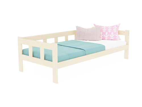 Bo kinderbed met zijwand, hoge uitvoering in wit