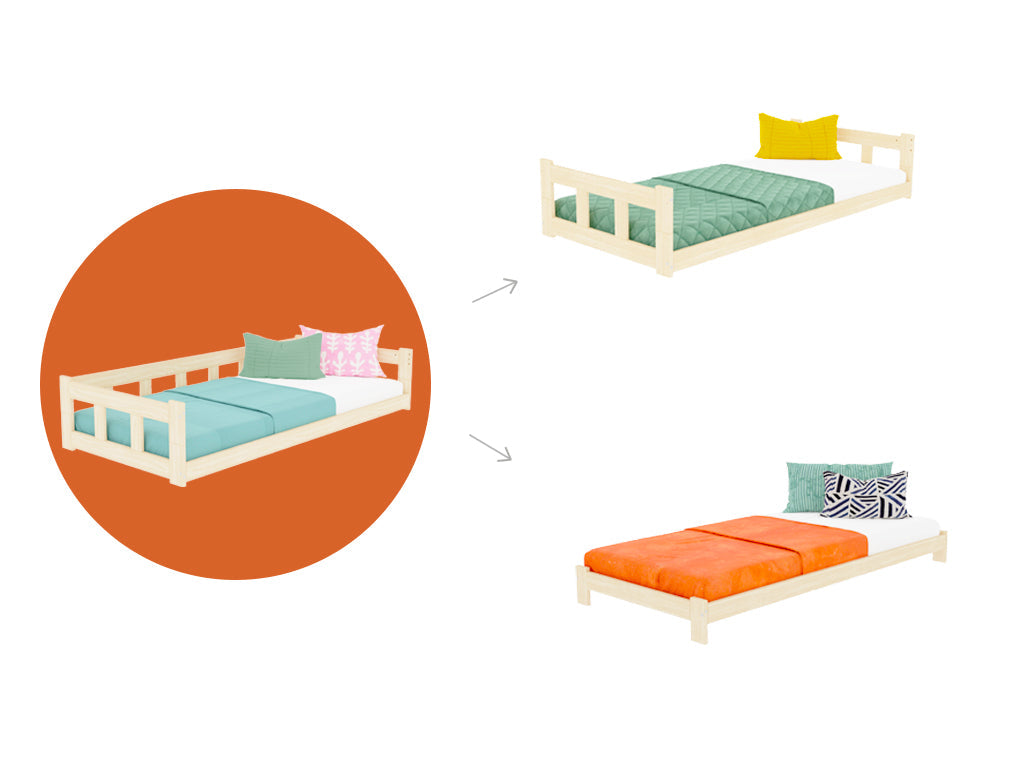 Bo kinderbed met zijwand in transparante olie