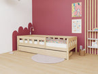 Duin kinderbed met verhoogpootjes en opberglade