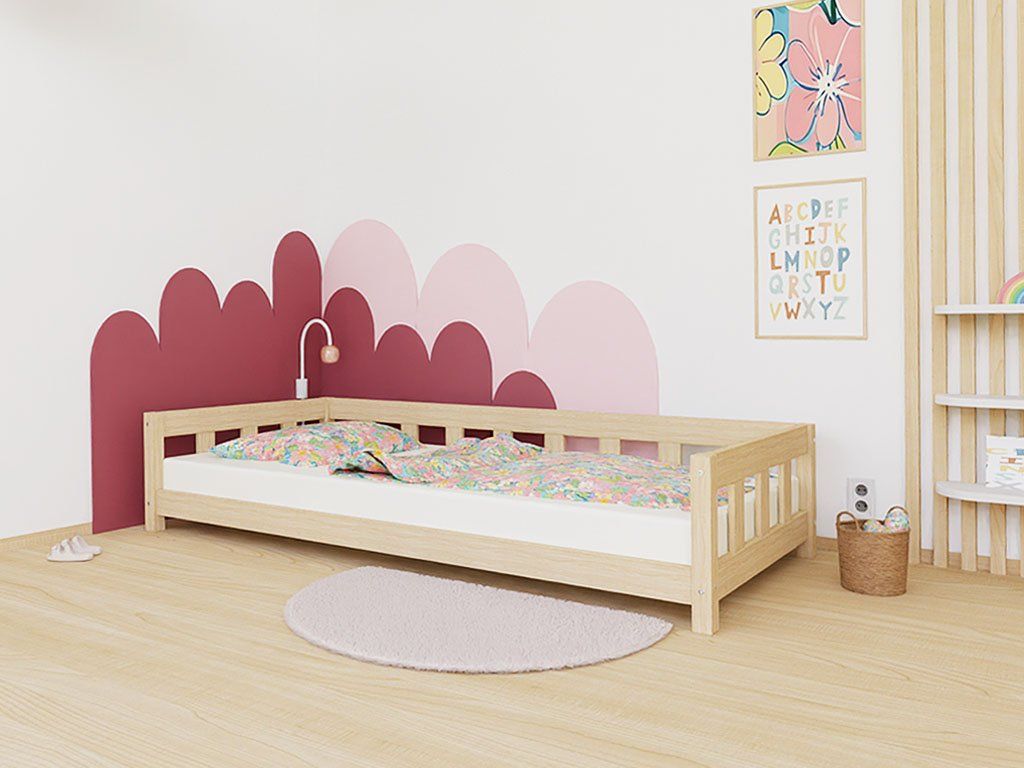 Duin kinderbed met open instap in een kinderkamer