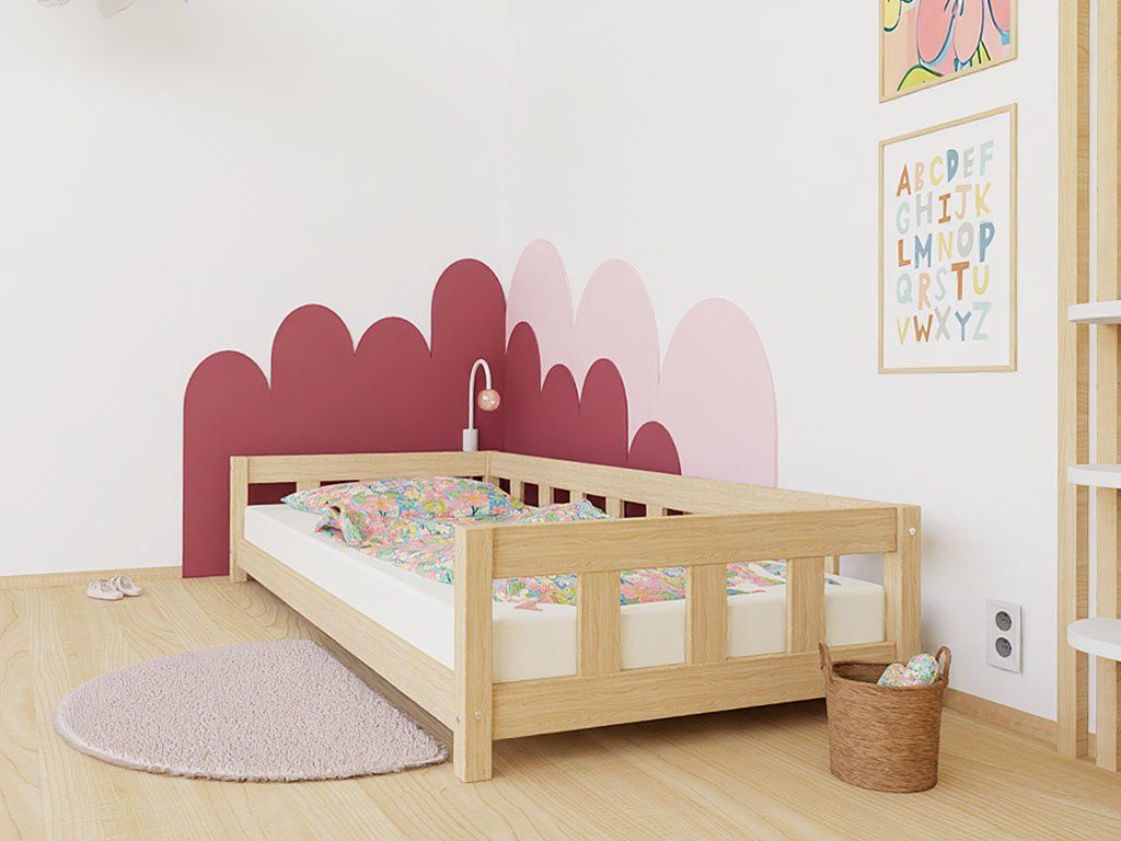 Duin kinderbed met open instap, zijaanzicht
