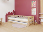 Duin kinderbed met open instap en uitschuifbaar logeerbed