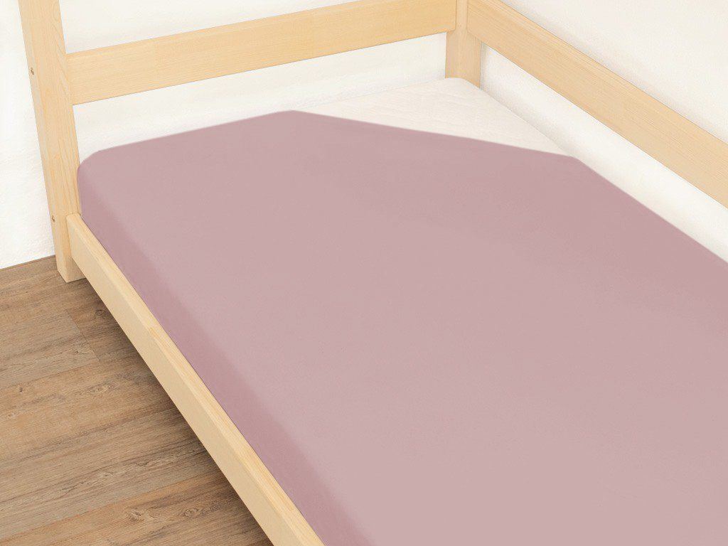 Jersey hoeslaken in oud roze