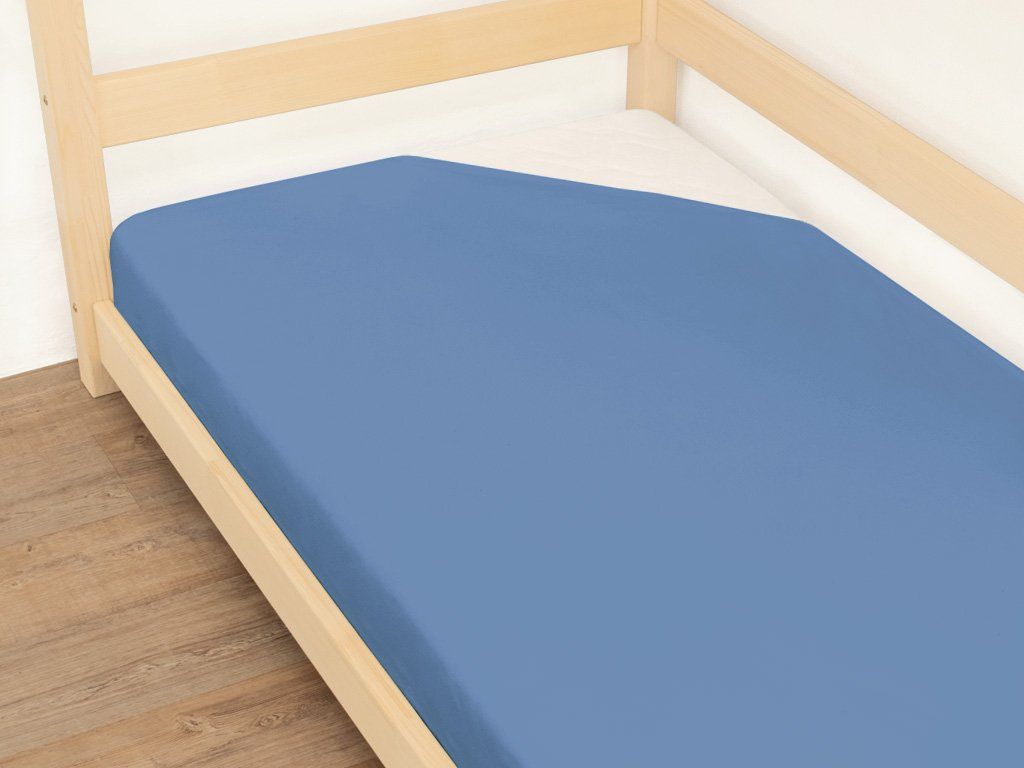 Jersey hoeslaken in blauw
