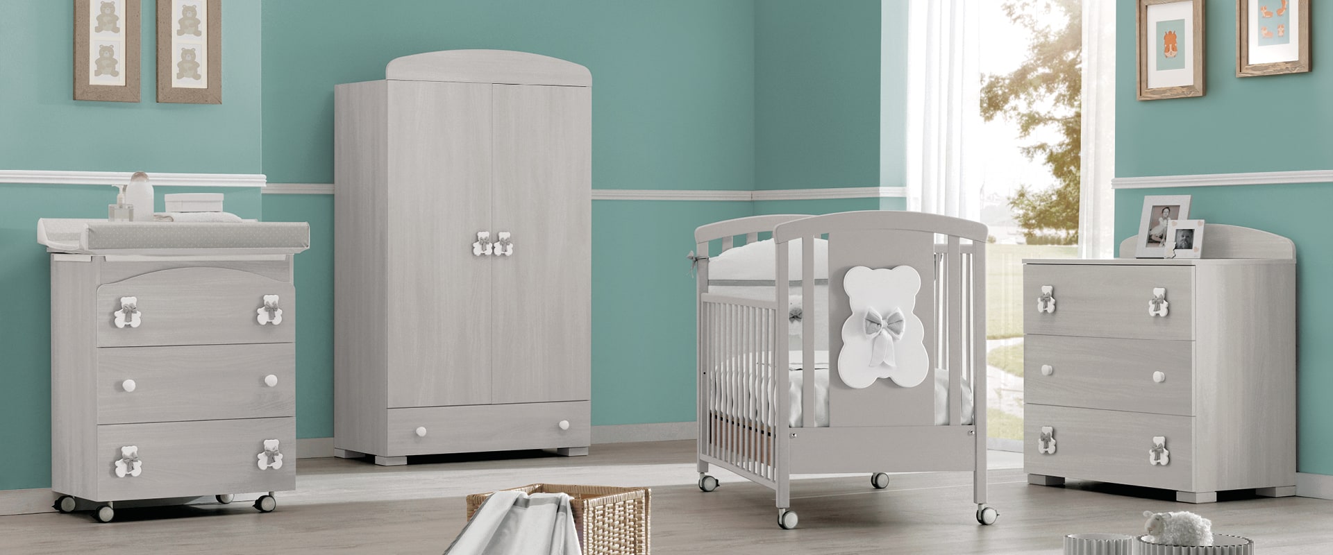 Kiki babykamer in grijs gebleekt