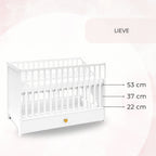 Lieve babybed, verstelbare bodemhoogtes 53, 37 en 22 cm