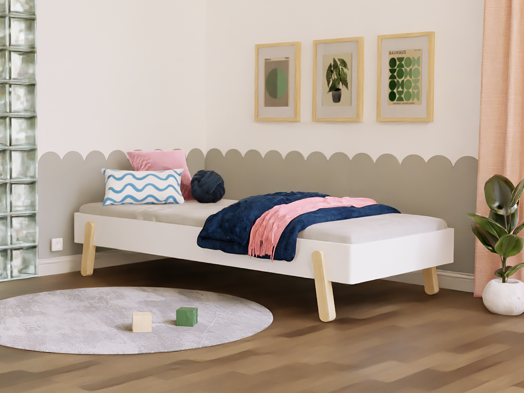 Linn design bed 90x200 cm massief houten eenpersoonsbed