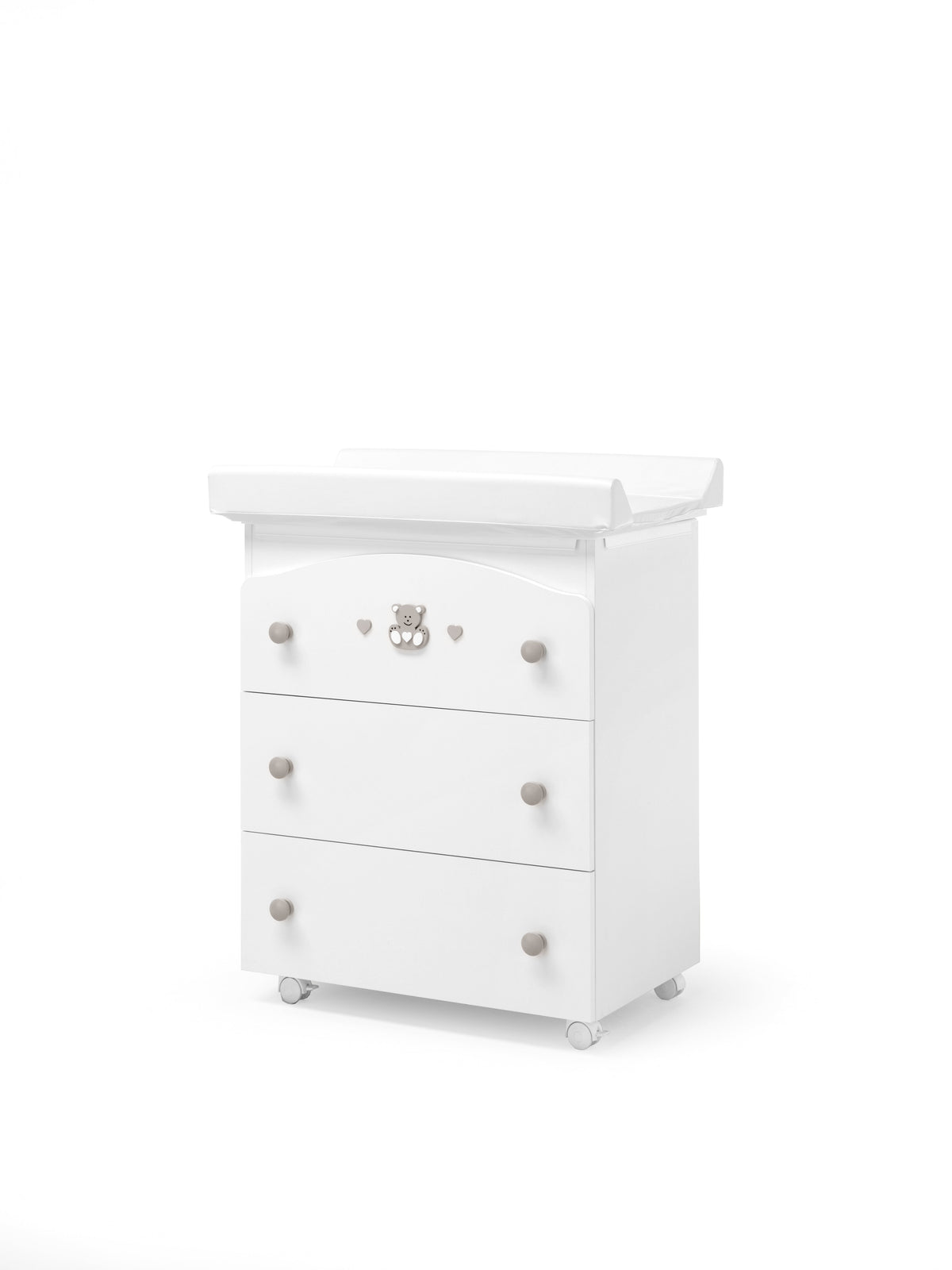 Mees babybadmeubel in wit met tortora accenten