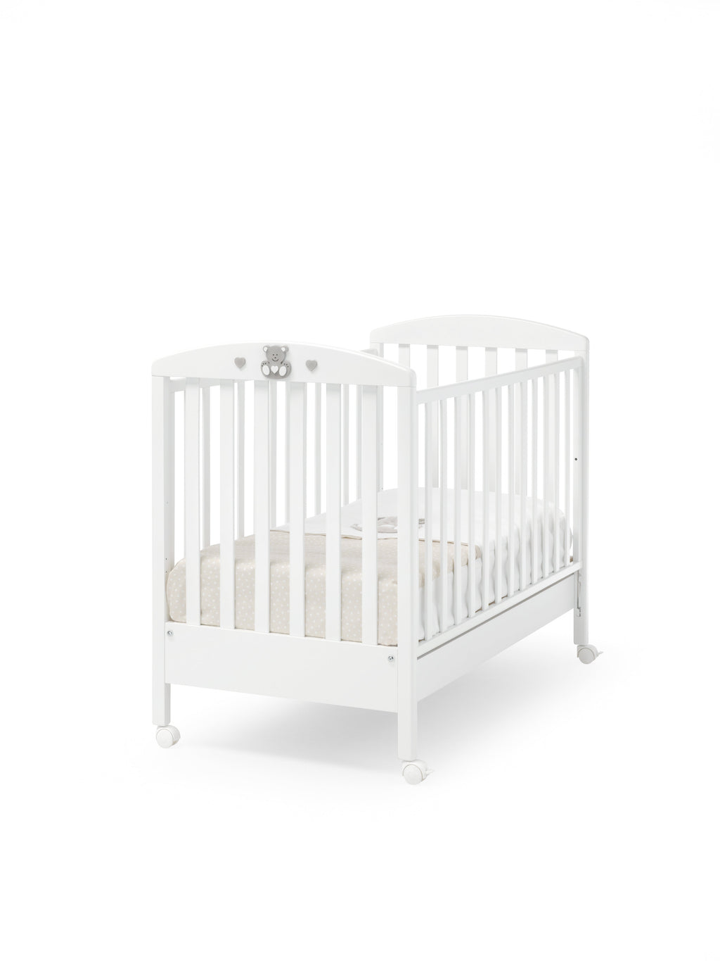 Mees babybed wit tortora volledig in beeld