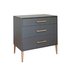Noor commode grijs met 3 lades en houten grepen
